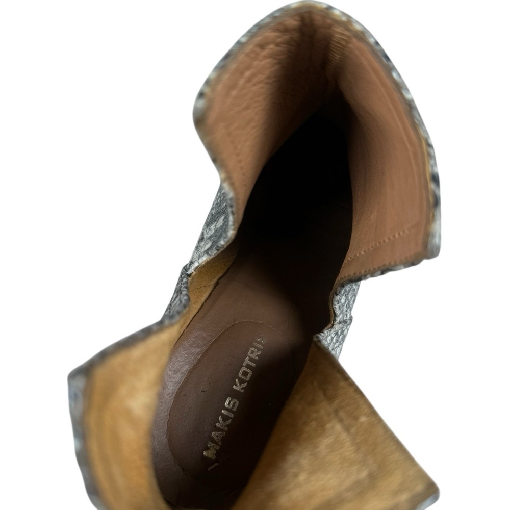 Makis Kotris Snake Leather Women's Cowboy Ankle Boots Sz‎ 39 Made in Greece - Picture 6 of 16